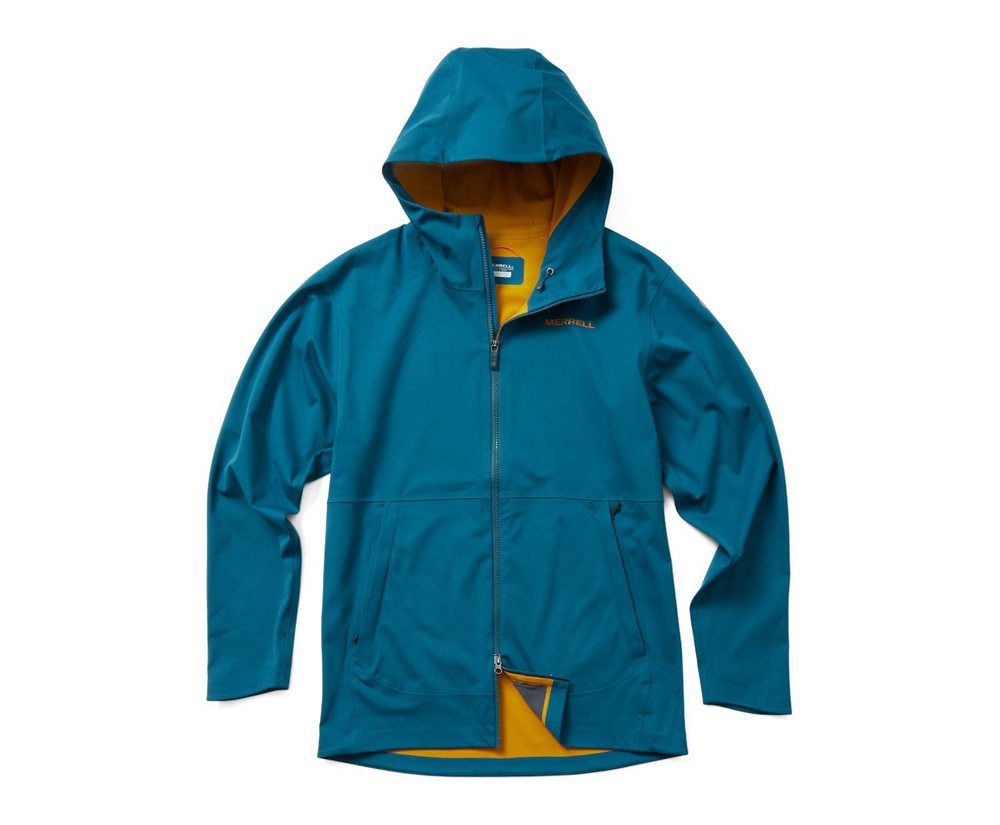 Merrell Jackets Blue - Whisper Rain - Mens 75XEWARZP